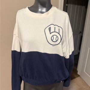 Casual Cream and Navy Sweatshirt